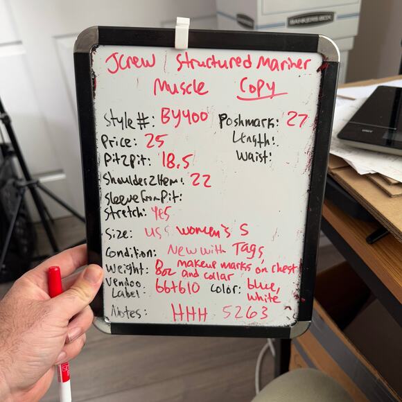 J Crew Structured Mariner Cotton Striped Muscle Tshirts US Women's S New - Picture 7 of 7